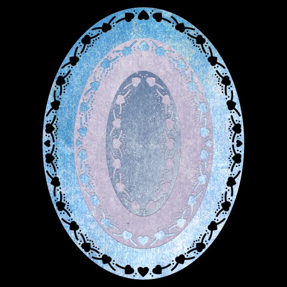 Lot of 2 Cheery Lynn stacker 3-pc frames dies (heart coved RECTANGLE,heart OVAL) - Picture 5 of 6